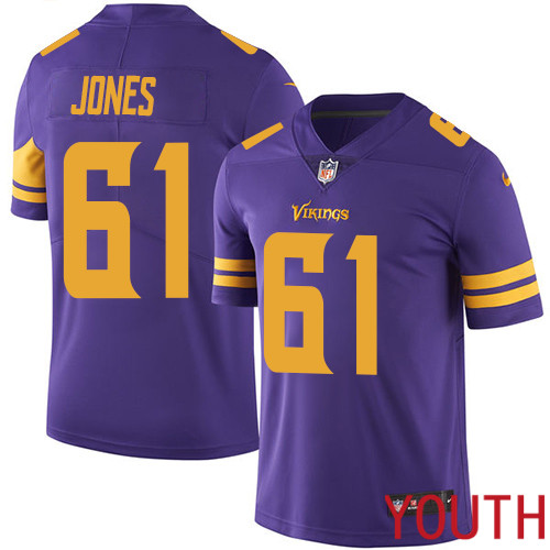 Minnesota Vikings #61 Limited Brett Jones Purple Nike NFL Youth Jersey Rush Vapor Untouchable->minnesota vikings->NFL Jersey